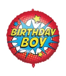 Fóliový balonek Birthday Boy komiks se závažím 46 cm