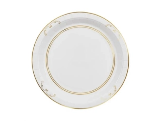 Bílé papírové talíře s ornamentem 23cm, 6 ks