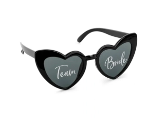 Brýle srdíčka Team Bride - černé