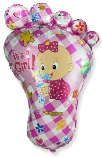 Foliový balonek nožička It's a girl - holčička 82 cm