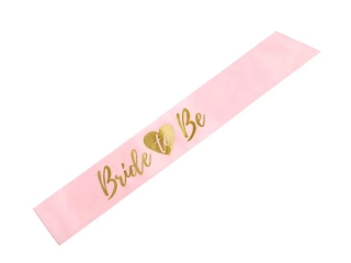 Šerpa růžová se zlatým textem - Bride to be