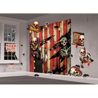 Dekorace na zeď - creepy carnival 33 ks