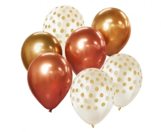 Balonkový buket Chrome Zlato-měděný - 7 ks