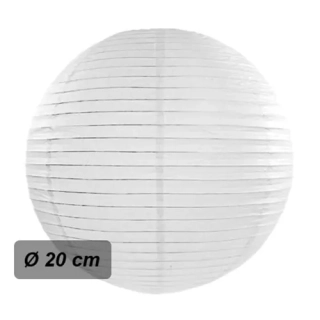 Lampion kulatý 20 cm bílý