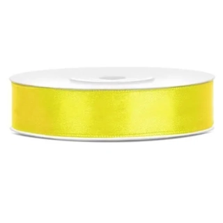 Saténová stuha žlutá 12 mm x 25 m