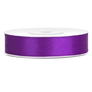 Saténová stuha fialová 12 mm x 25 m