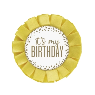 Narozeniná brož "Its my birthday" zlatá
