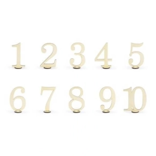 Dekorační dřevěné číslice na stůl 10 ks