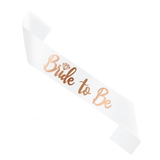 Šerpa Bride to be - bílá s rosegold diamantem