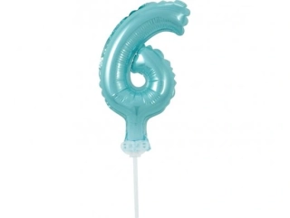 ČÍSLICE NA DORT nafukovací - 6 modrá, 13cm