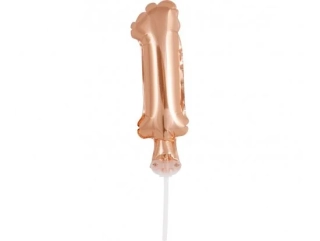 ČÍSLICE NA DORT nafukovací - 1 rose gold - 13cm
