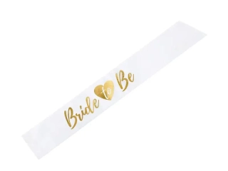 Šerpa bílá se zlatým textem - Bride to be