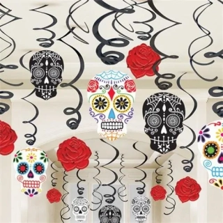 Závěsné spirály Halloween - Day of the dead 30 ks
