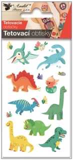 Dočasné dětské tetování dinosauři 9ks