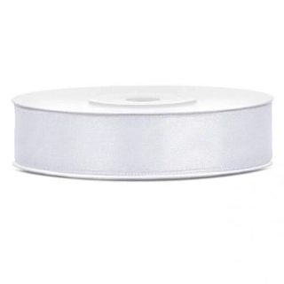 Saténová stuha bílá 12 mm x 25 m