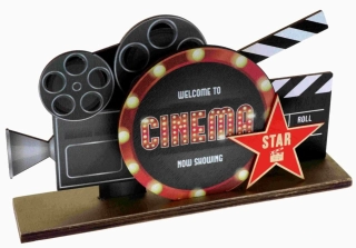Dřevěná dekorace Cinema - Filmová noc